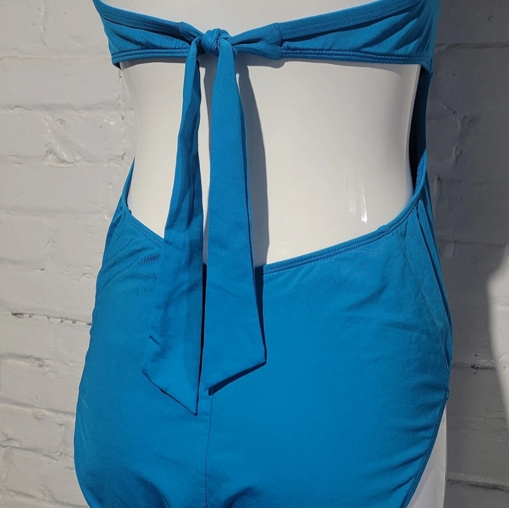 Kenneth Cole Blue Crisscross One Piece Swimsuit - Picture 3 of 10